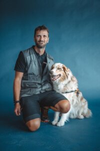 Andreas Bauer mit Australian Shepherd „Lucky“